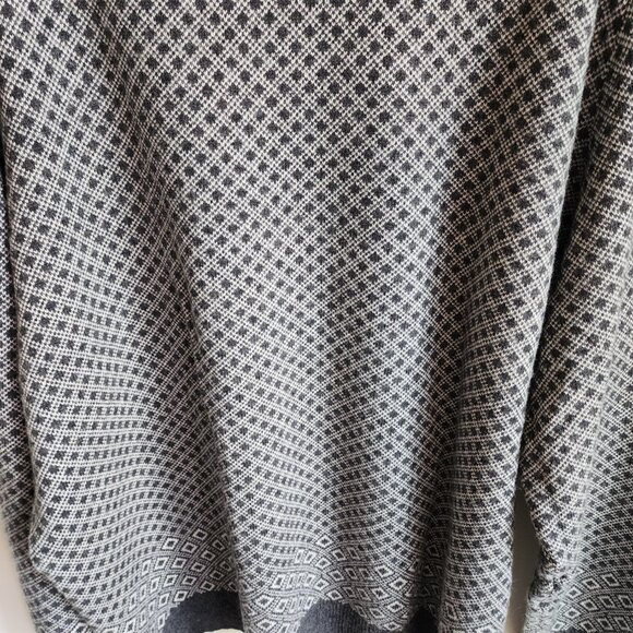 4XL Sweater Gray White Jos A Bank V Neck Nordic New Winter Wool Blend 4XB Jumper - Picture 15 of 17